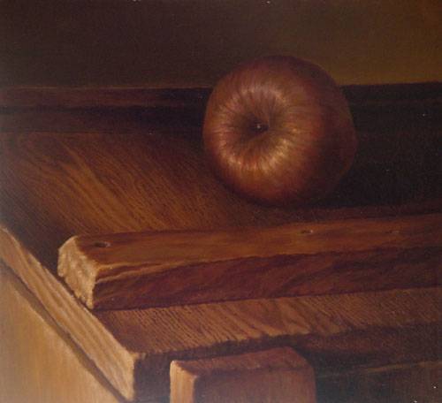 Apple on table by Bill Root