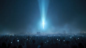 A mysterious light appears above an Arabic country