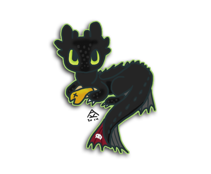 Toothless with Fish by DrawsWithPaws on DeviantArt