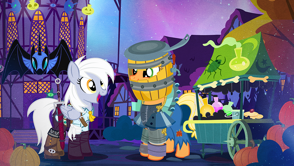 Nightmare Night Derpy and AJ