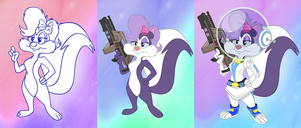 Space Suit Skunk Stages by PixelKitties