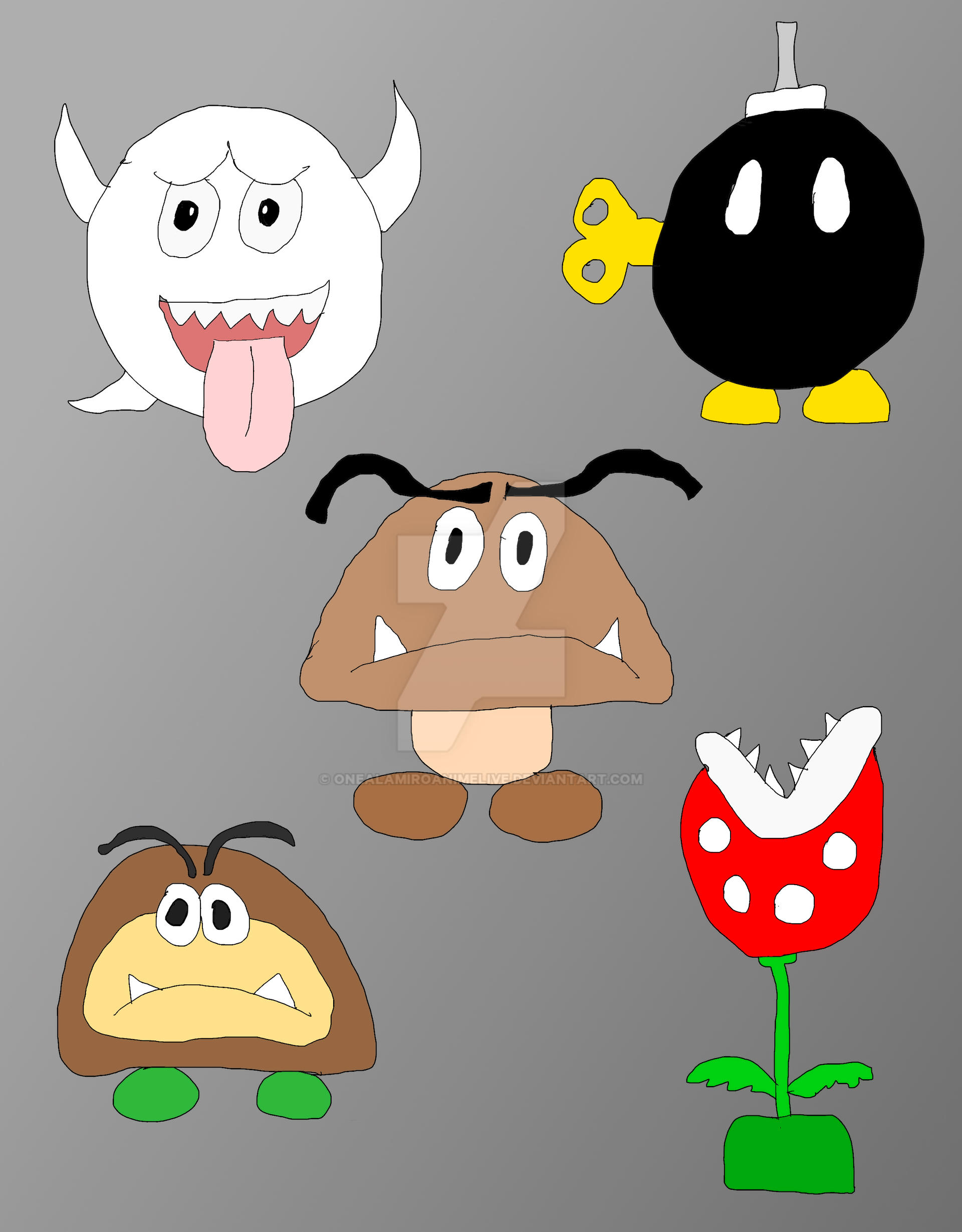 Enemies In Mario the enemies of Mario Bros by onealamiroanimelive on DeviantArt
