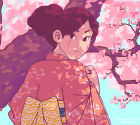 Girl Under Cherry Blossom