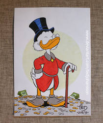 Scrooge posing on money by TedJohansson