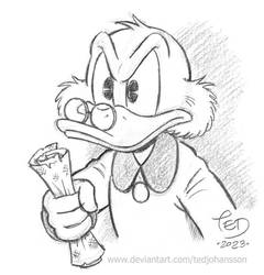 Scrooge with treasure map