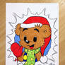 Bamse with a Santa hat