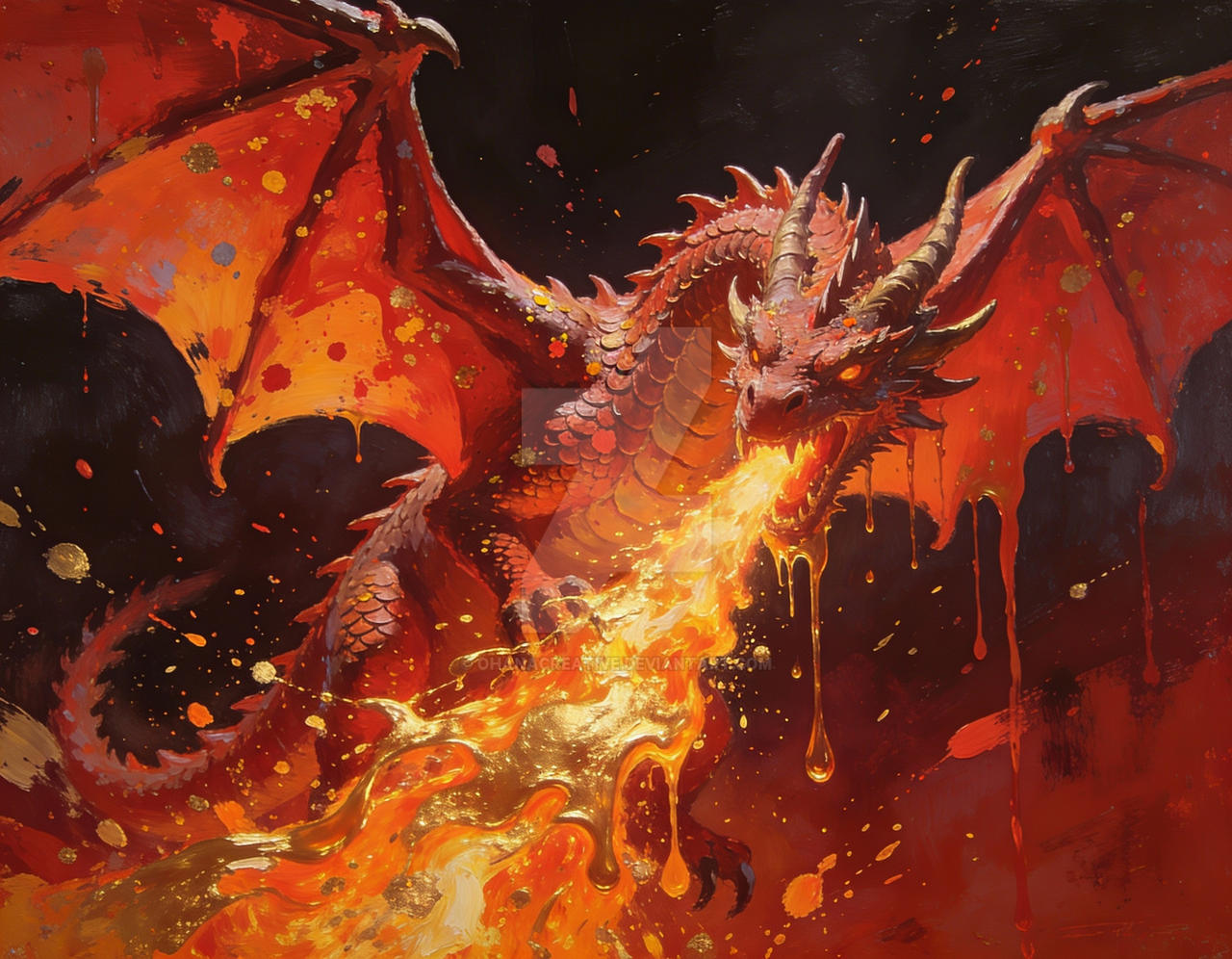 Firebender Dragon Fire breathing dragon by OhanaCreative on DeviantArt