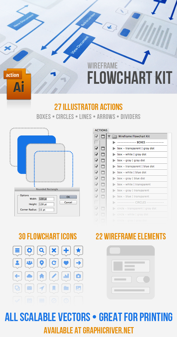 Wireframe Flowchart Kit