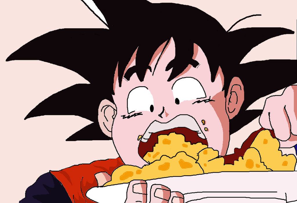 Goku eating