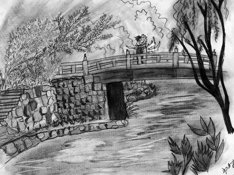 On the bridge, SasuNaru