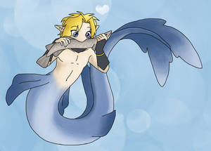 Merman Link Eating a Fish