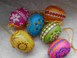 Colorful sorbian easter eggs