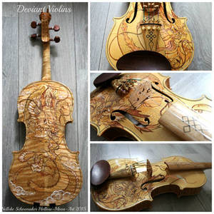Violin with Dragon Design by Hollow Moon Art