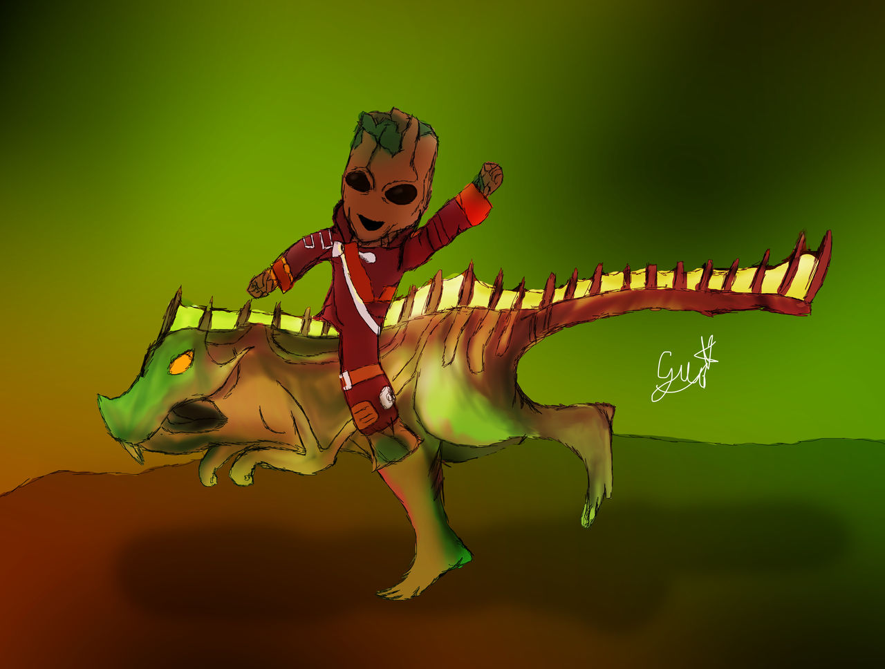 Groot Riding by Guizinho20 on DeviantArt