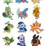 All pokemon starters from memory