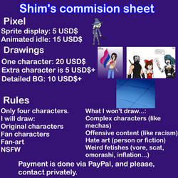Shim commision sheet
