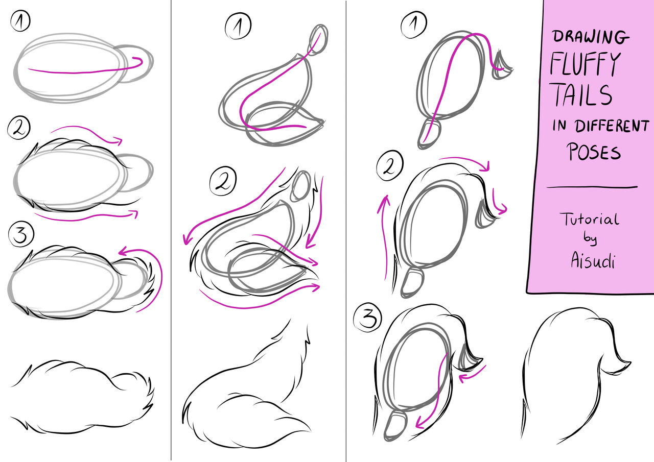 Tail Ref Tails in Different Poses - Tutorial {6} by Aisudi on DeviantArt