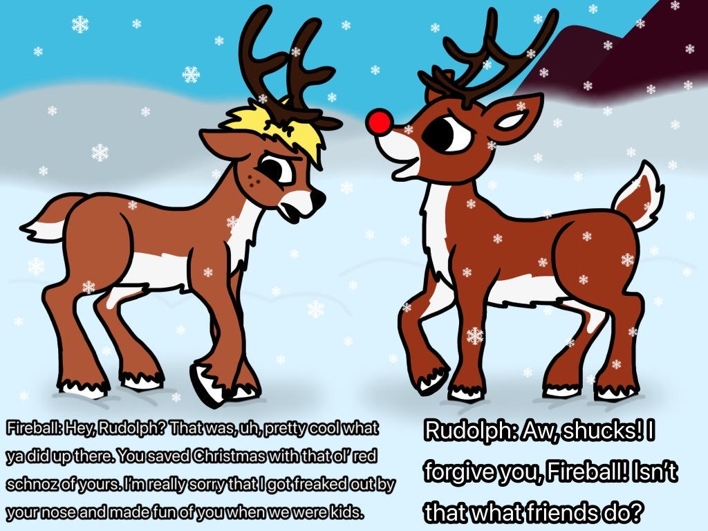 Rudolph and Fireball Reconcile by FoxToons99 on DeviantArt