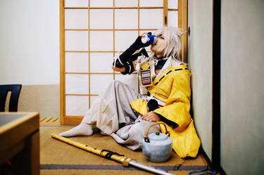 Kogitsunemaru enjoy his tea