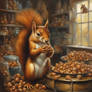 A Squirrel In A Nut Shop  Boris Vallejo Style Art 