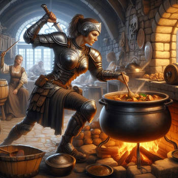 Gladiatrix Cooking Stew 5