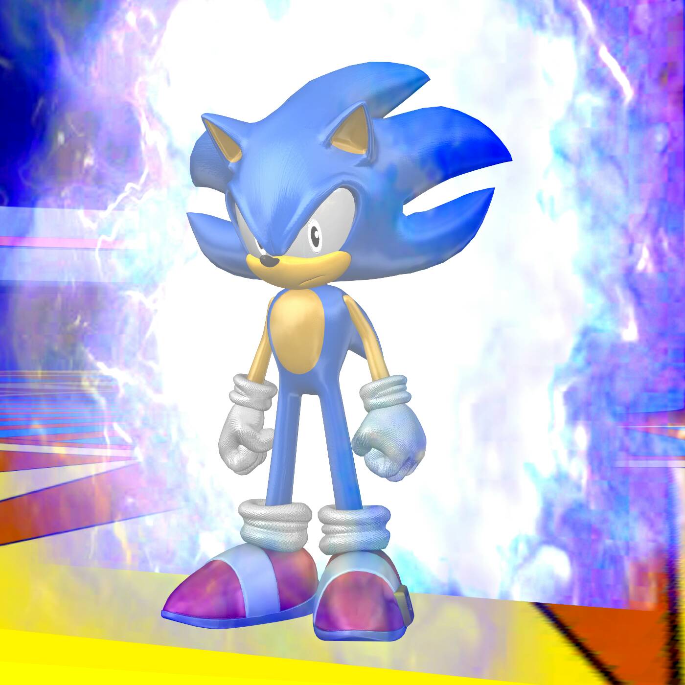 Hyper Sonic Rendering (Remake) by BrutalSurge402X on DeviantArt