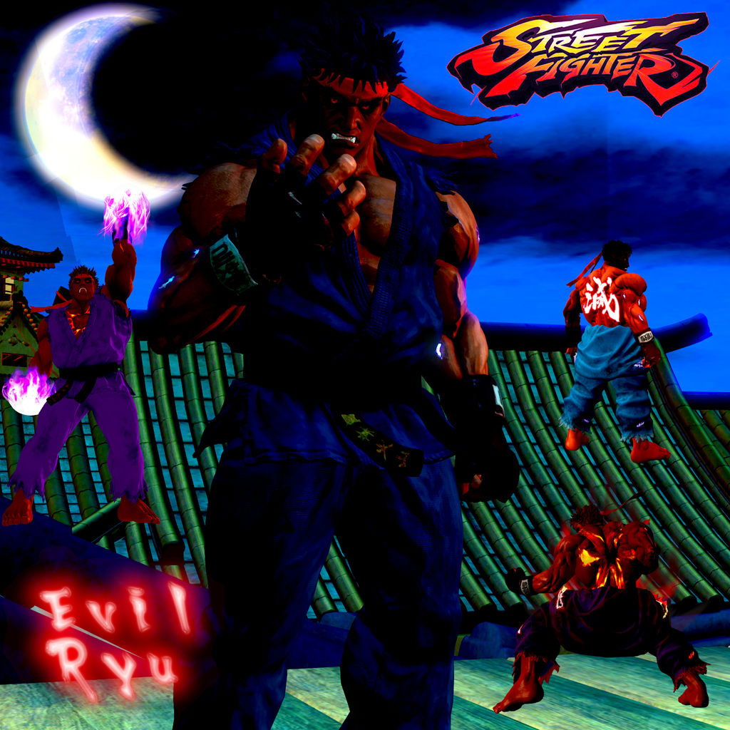 Street Fighter Alpha 2 (Evil Ryu vs. Shin Akuma) - 3D Shadow Box Frame (9  x 9)