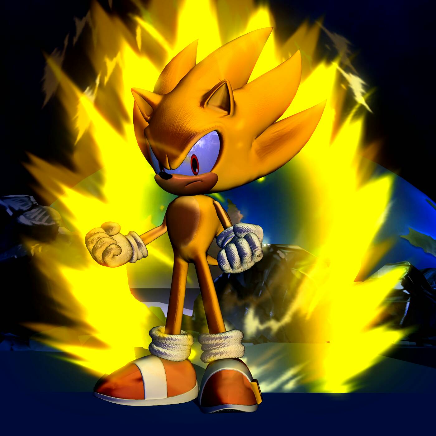 Hyper Sonic Rendering (Remake) by BrutalSurge402X on DeviantArt