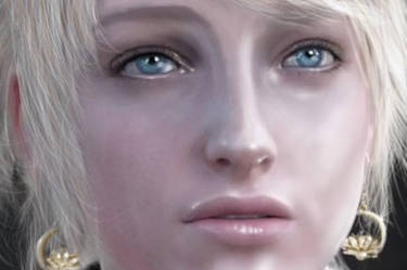 close up of Lunafreya painting