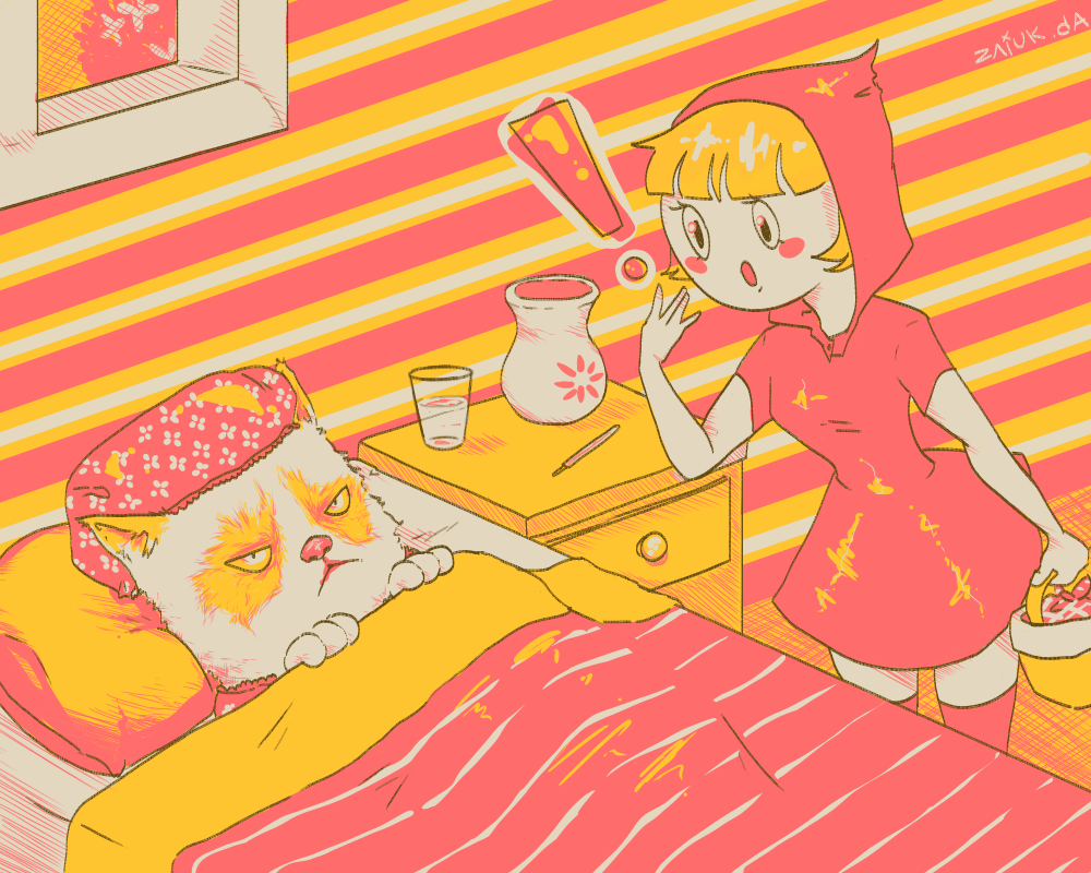 Grumpy Red Riding Hood grumpy three colors riding hood by zaiuk on DeviantArt