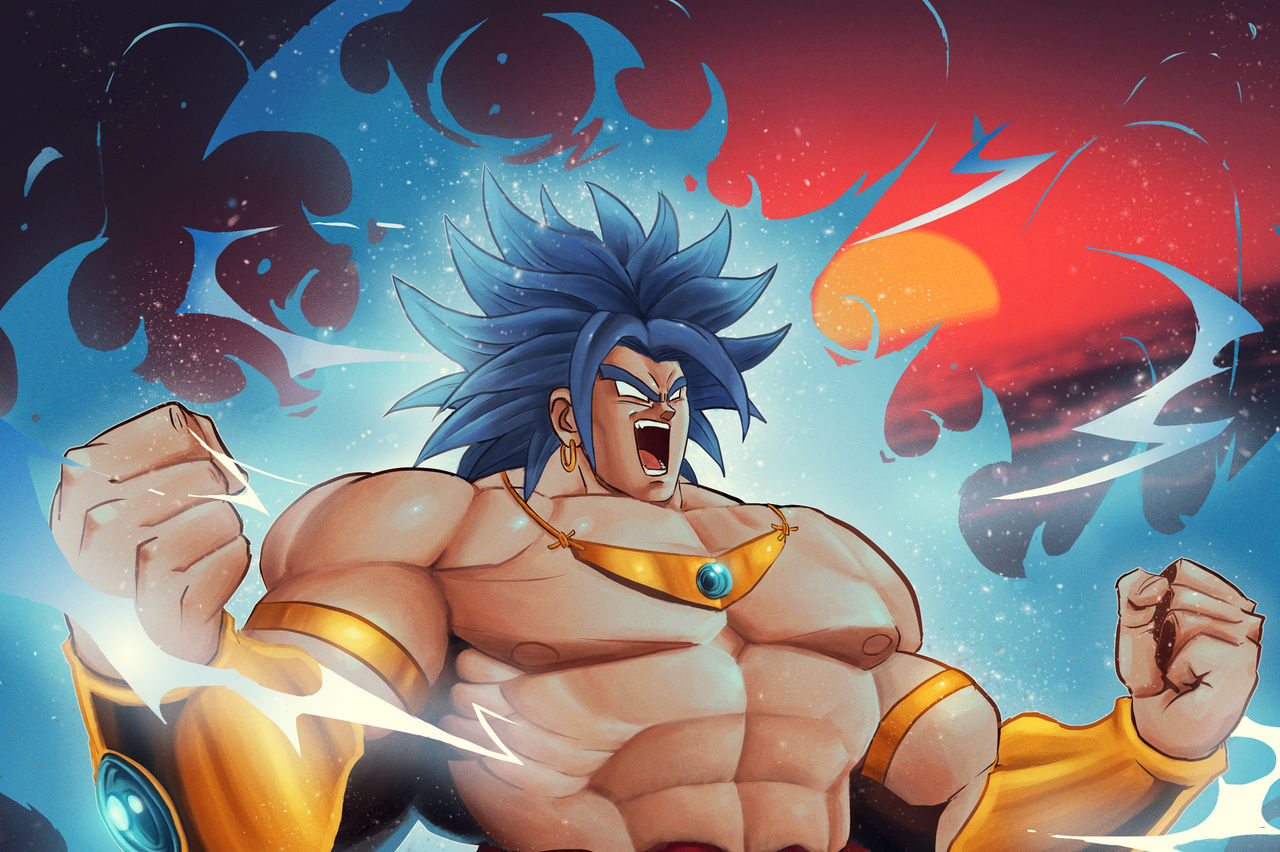 broly blue hair form