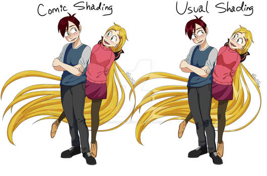 Coloring style comparisons