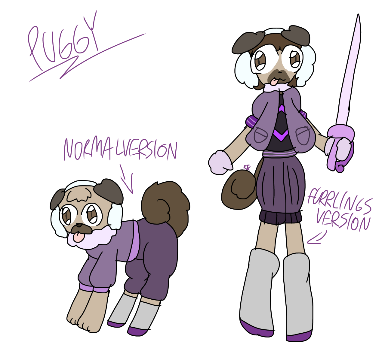 Pug Oc TTW Character/TPOWU OC - Puggy The Fencer Pug by TeslaFurry on DeviantArt