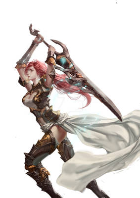 Gorgeous female swordsman