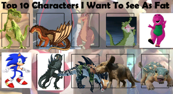 My top 10 Character I want to see as fat by Darkro-the-dragon on DeviantArt