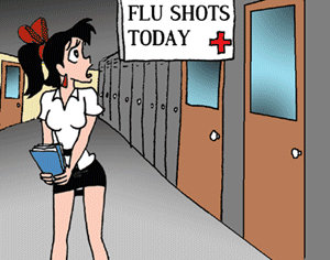 Lita gets a flu shot