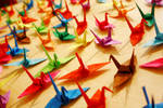 1000 common cranes by chibi-banane