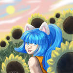 100 Theme OC Challenge: Summer Sunflowers by MissRiku