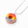 Rainbow doughnut necklace