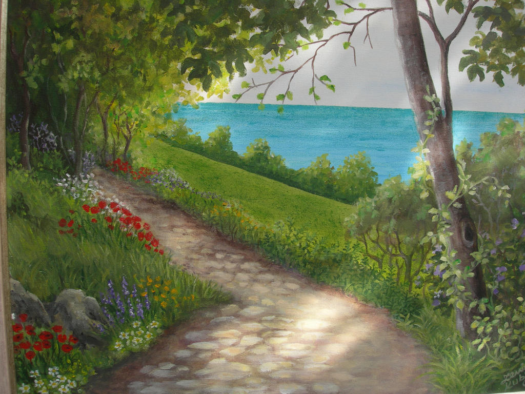 path with flowers