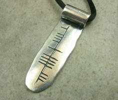 Custom Ogham Pendant in Fine Silver