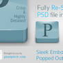 Sleek Large Embossed Popped Out Buttons - PSD File