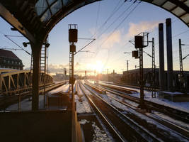 Spandau track apron - sunrise winter
