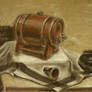 Still life with barrel