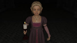 Kylie wandering dark halls
