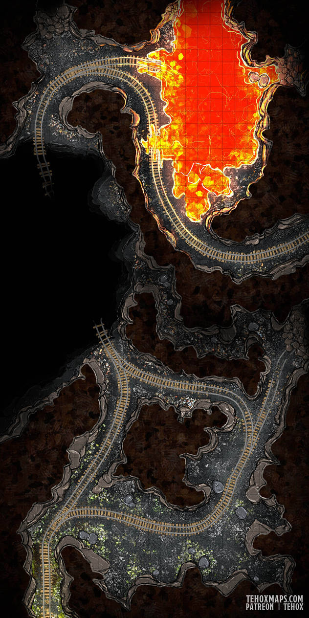 Abandoned Mines battlemap by GamaWeb on DeviantArt