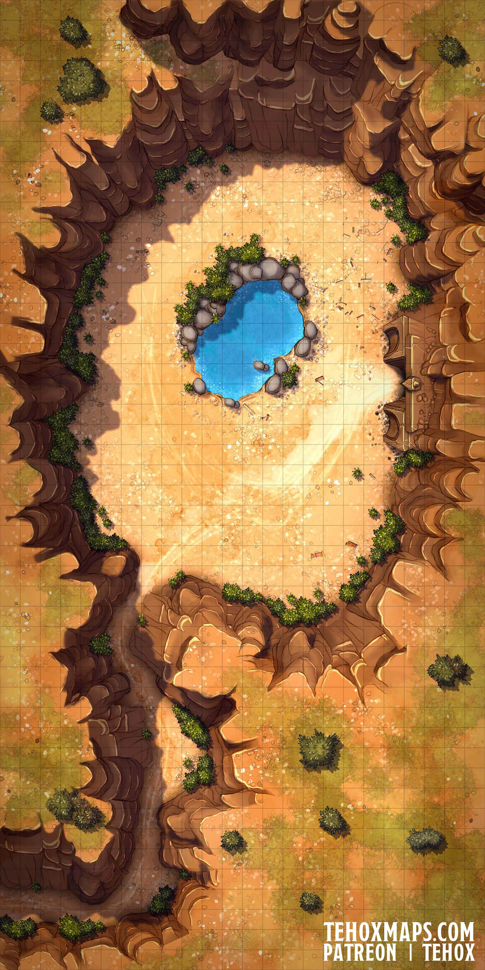 Desert Map Ruby Rocky Desert Temple battlemap by GamaWeb on DeviantArt
