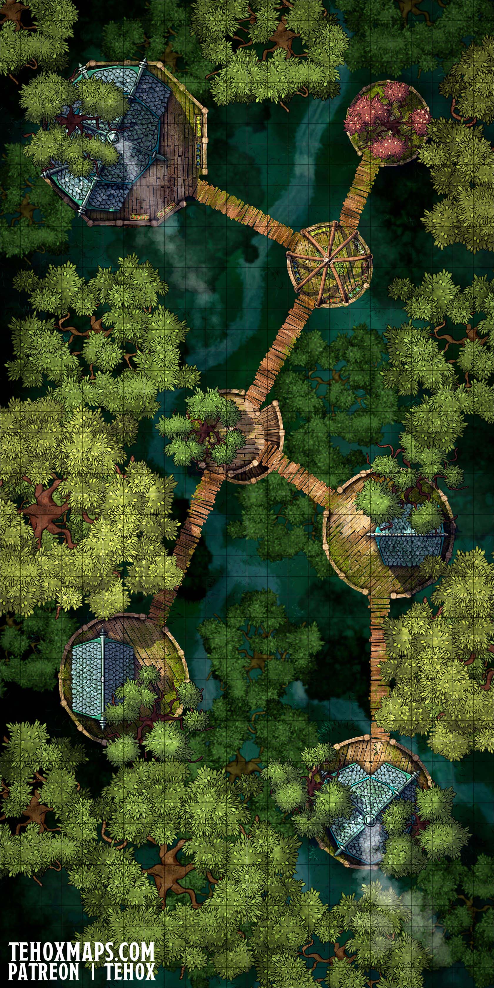 Tree Root Battle Map Treetop Village battlemap by GamaWeb on DeviantArt