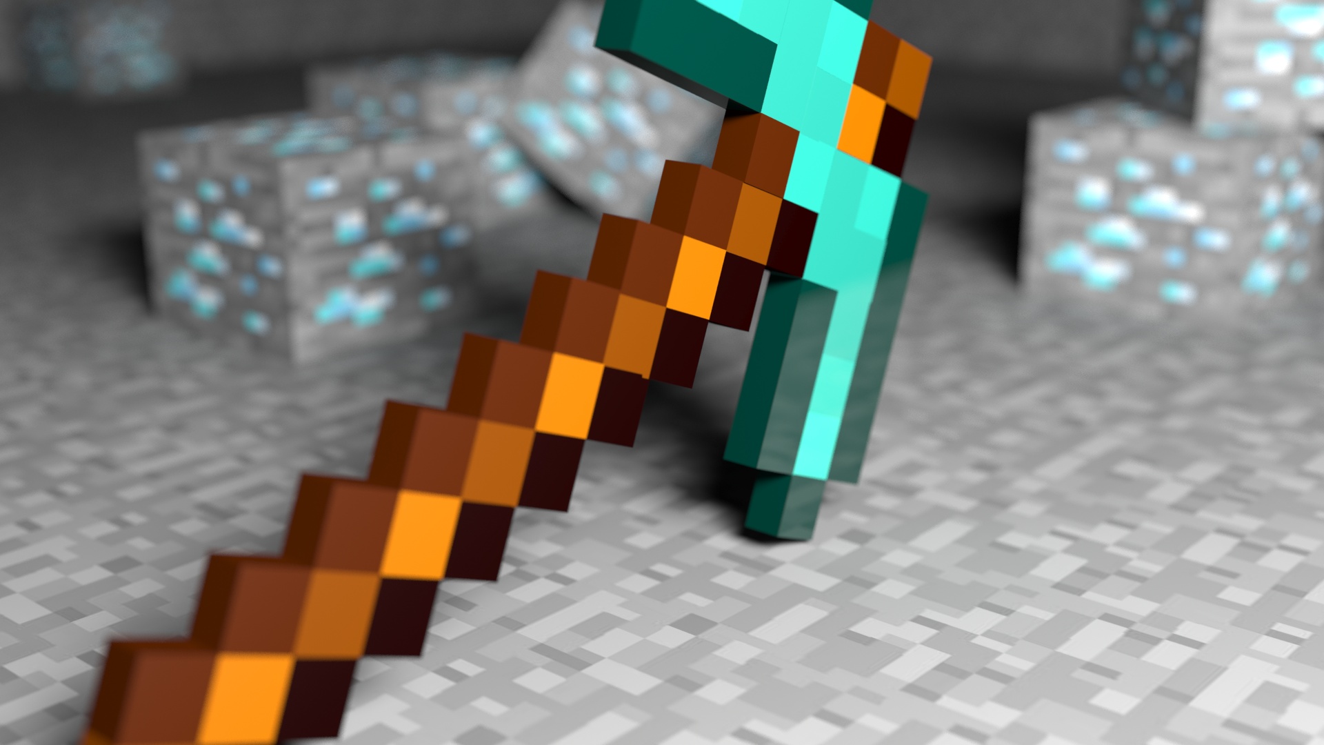 Minecraft Diamond Pickaxe Wallpaper (1920x1080) by DenkiManiac on ...
