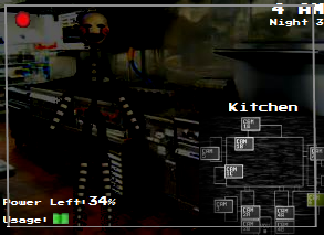 First footage of the kitchen camera in Five nights at freddys 